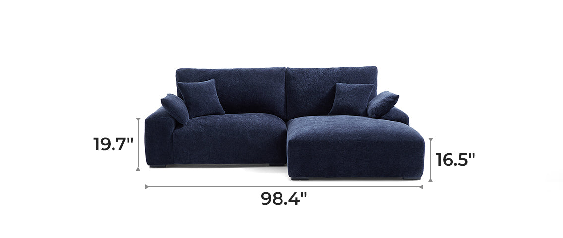 The Empress Navy Blue Sectional