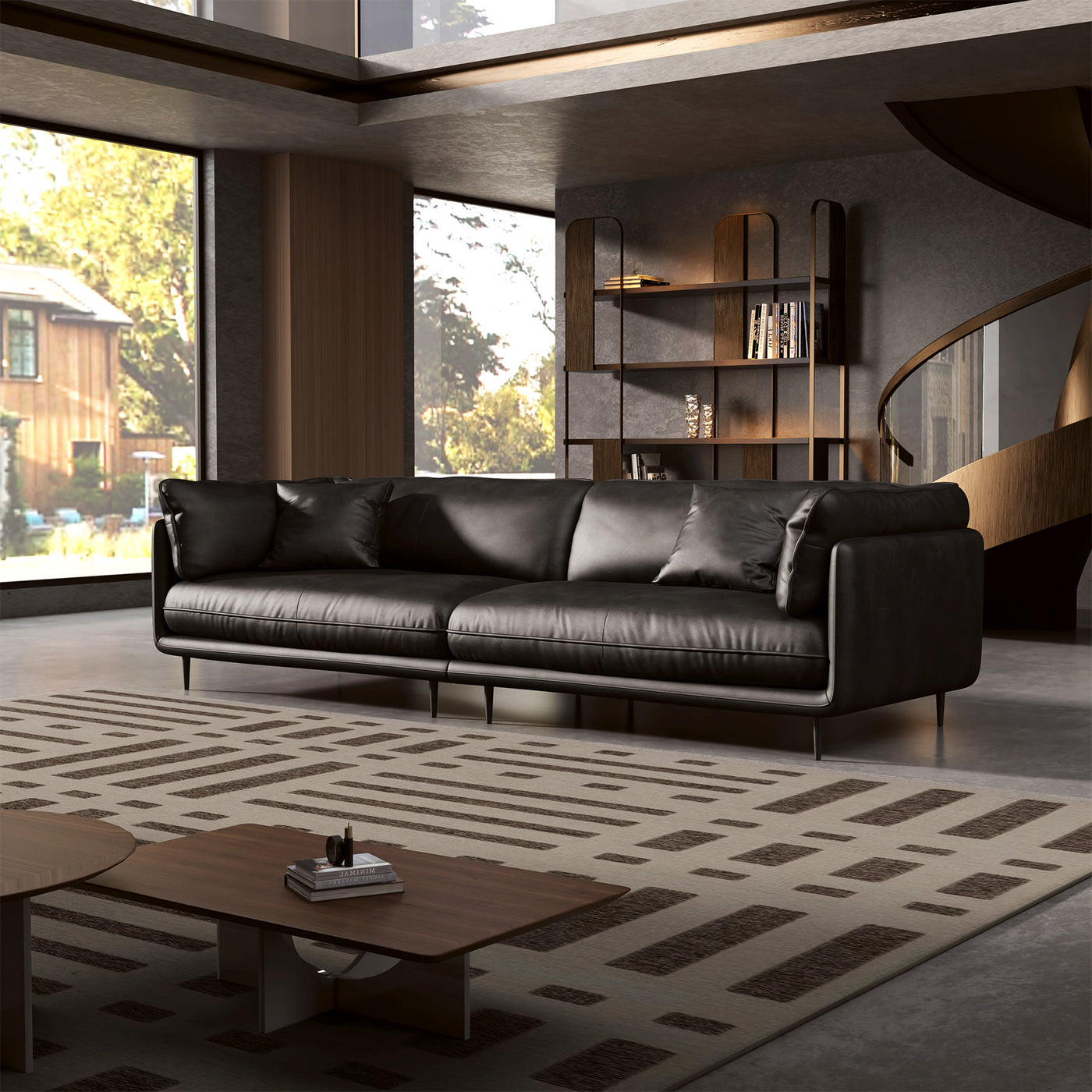 Vanilla Brown Genuine Leather Sofa