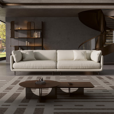 Vanilla Brown Genuine Leather Sofa