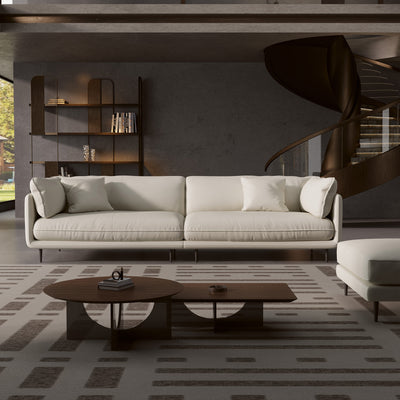 Vanilla Brown Genuine Leather Sofa