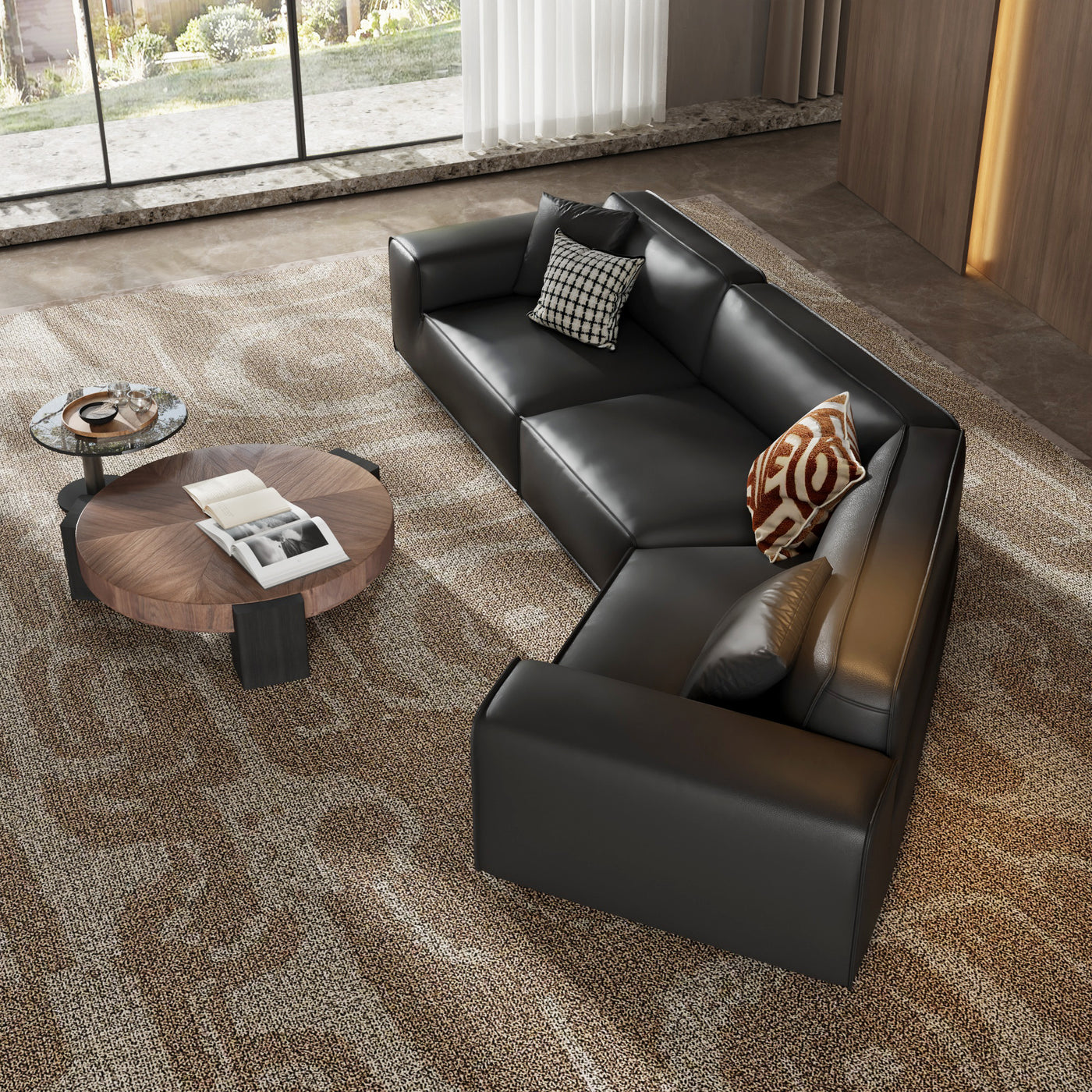 Domus Curved Sofa-Black