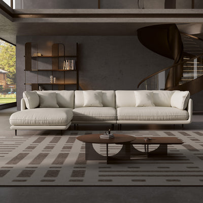 Vanilla Black Genuine Leather Sectional