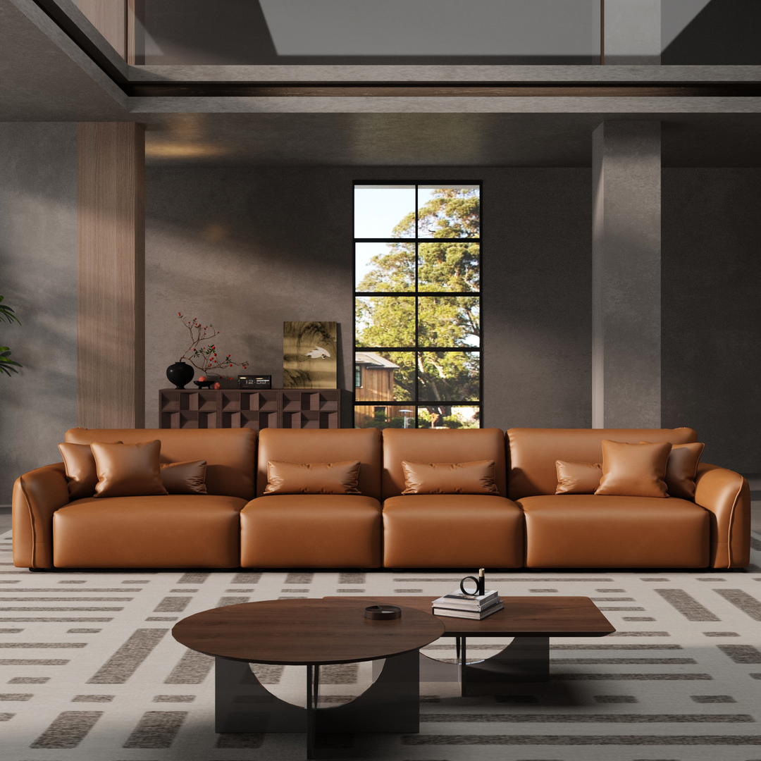 Milano Moda Minimalist Leather Sofa