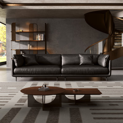 Vanilla Brown Genuine Leather Sofa