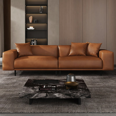 Noble Dark Gray Leather Sofa
