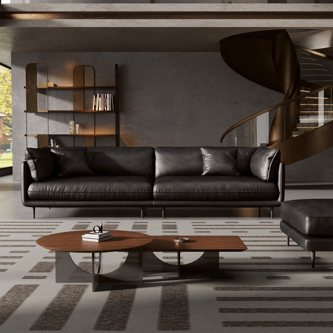 Vanilla Brown Genuine Leather Sofa