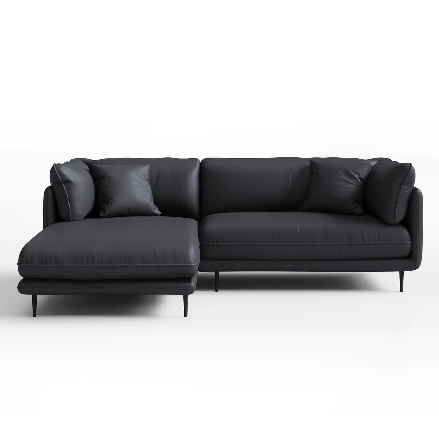 Vanilla Black Genuine Leather Sectional