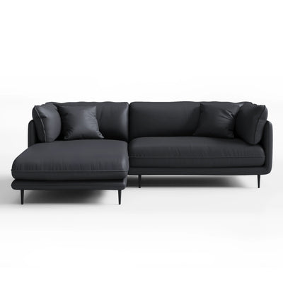 Vanilla Black Genuine Leather Sectional