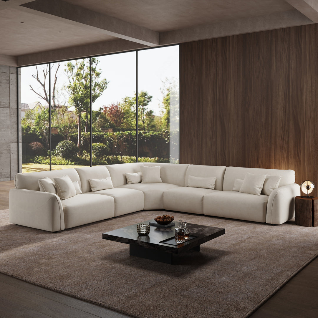 Milano Moda Minimalist Beige Corner Sofa
