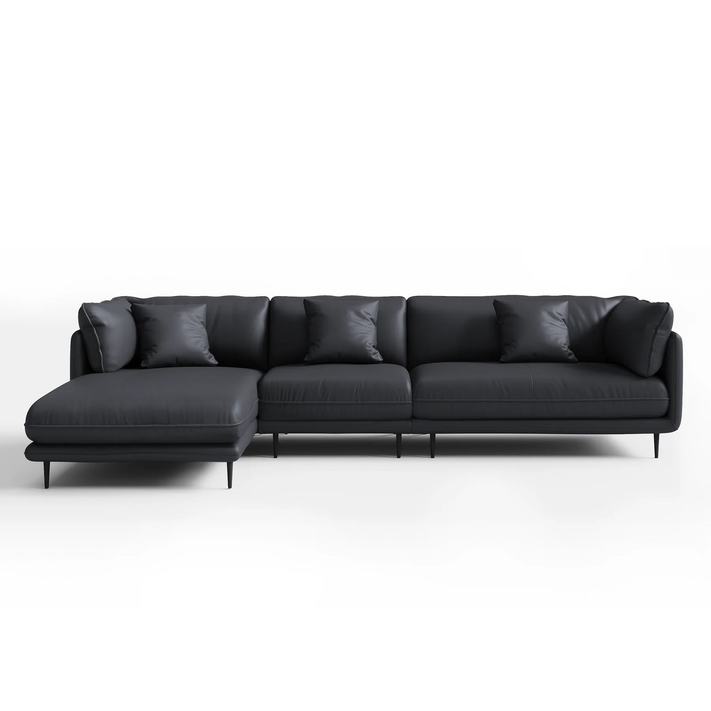 Vanilla Black Genuine Leather Sectional