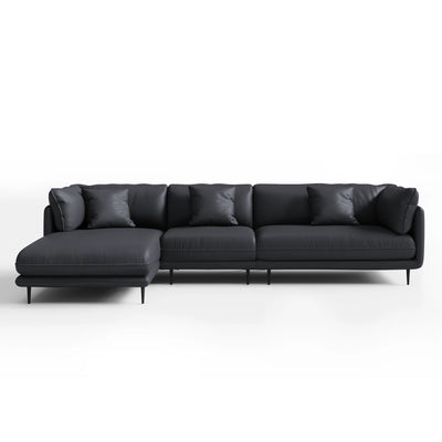 Vanilla Black Genuine Leather Sectional