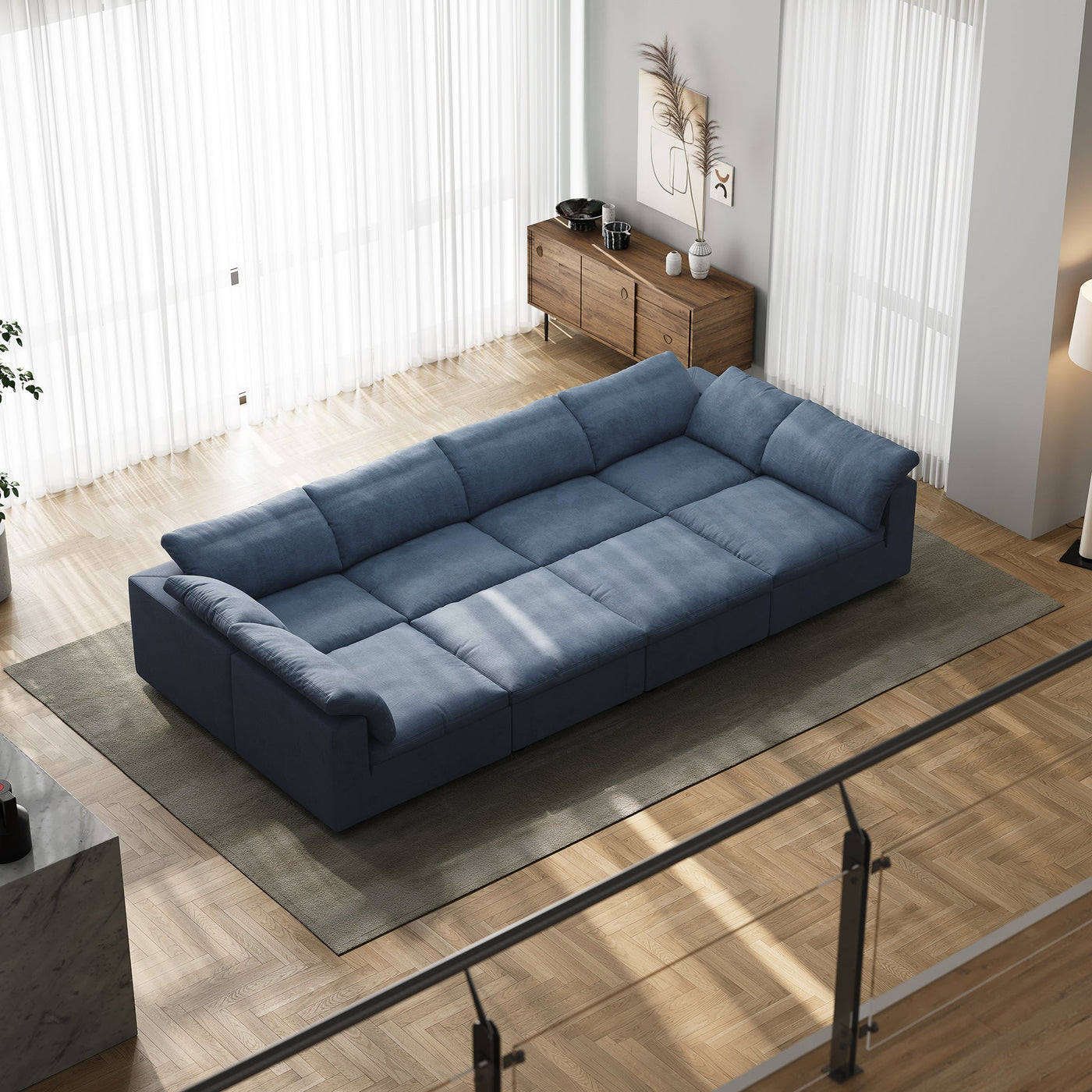 Tender Wabi Sabi Beige Sofa Bed-Blue