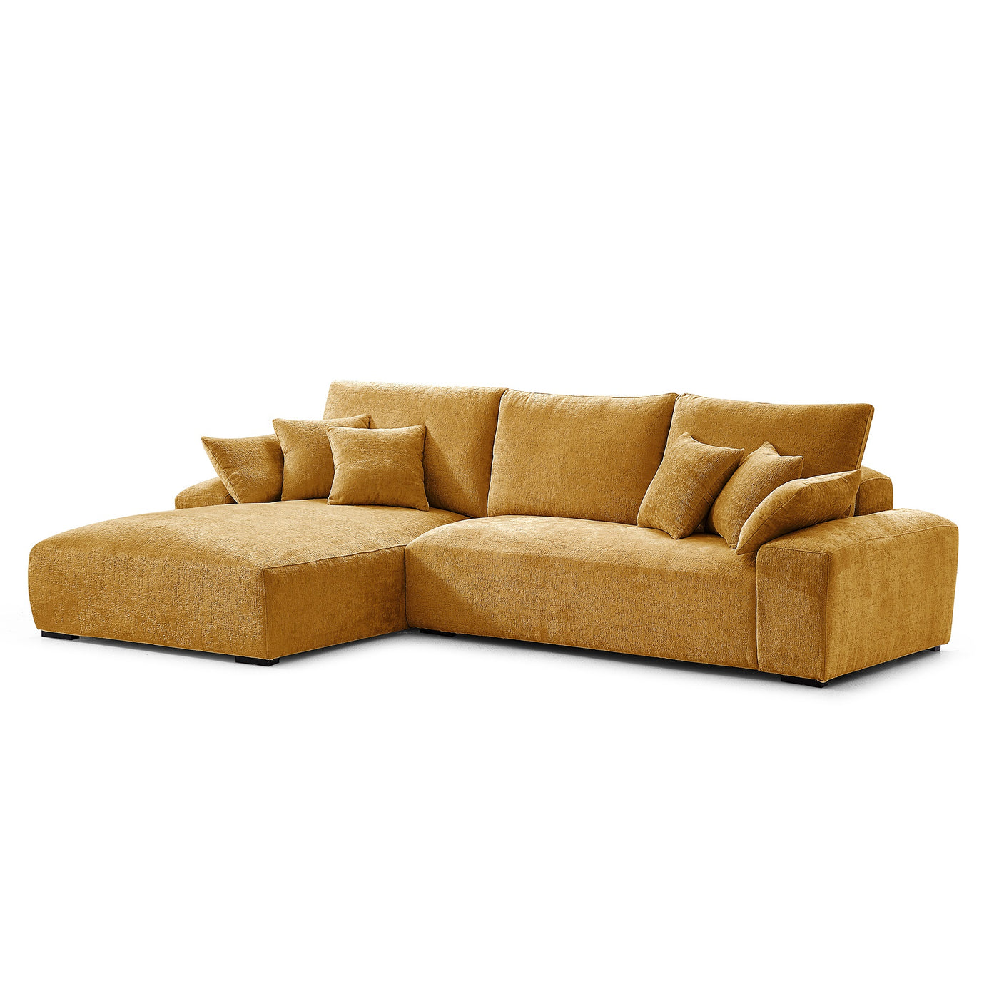The Empress Gray Sectional-Yellow-115.4"-Facing Left