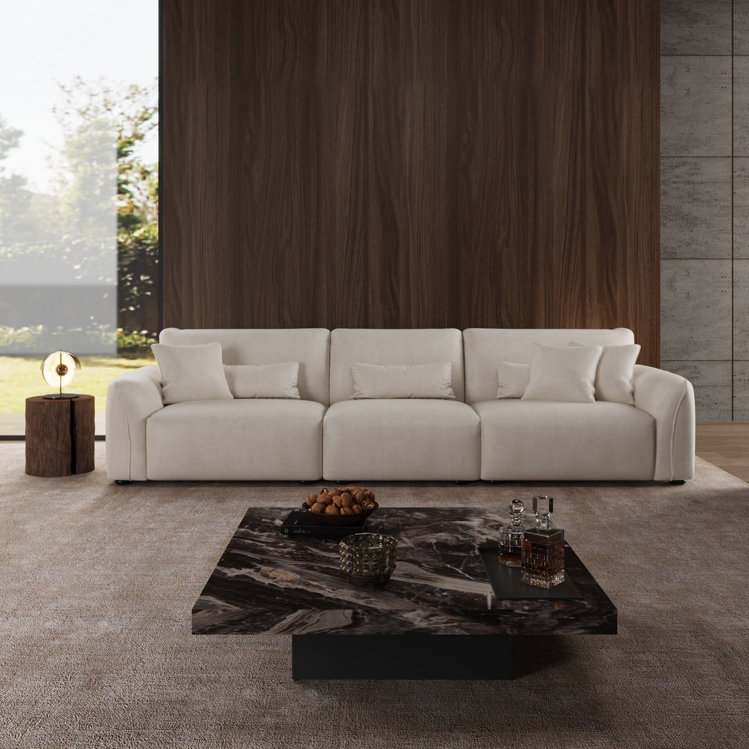 Milano Moda Minimalist Beige Sofa
