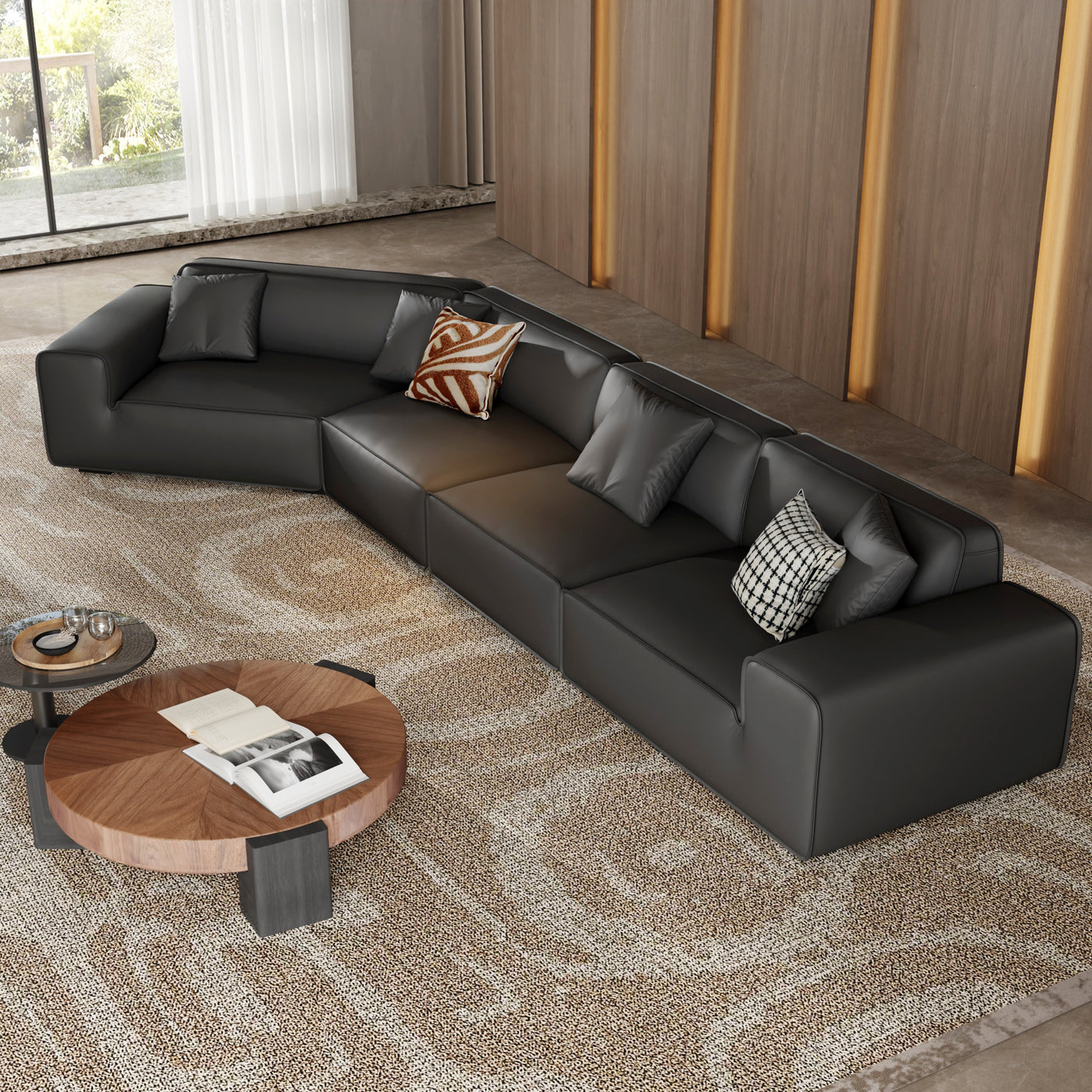 Domus Curved Sofa-Black