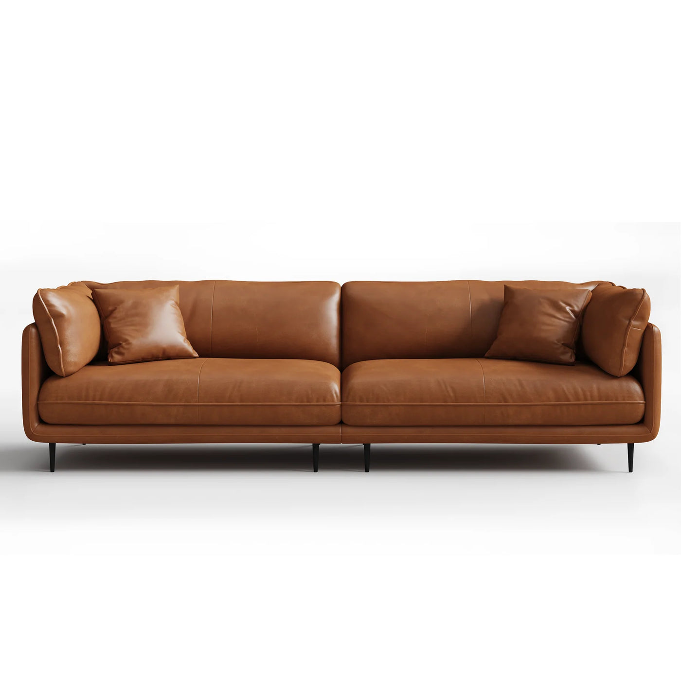 Vanilla Brown Genuine Leather Sofa