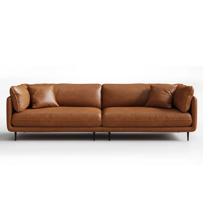 Vanilla Brown Genuine Leather Sofa