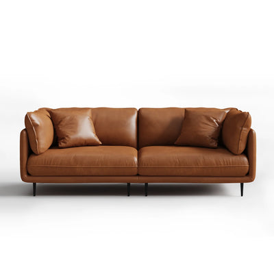 Vanilla Brown Genuine Leather Sofa