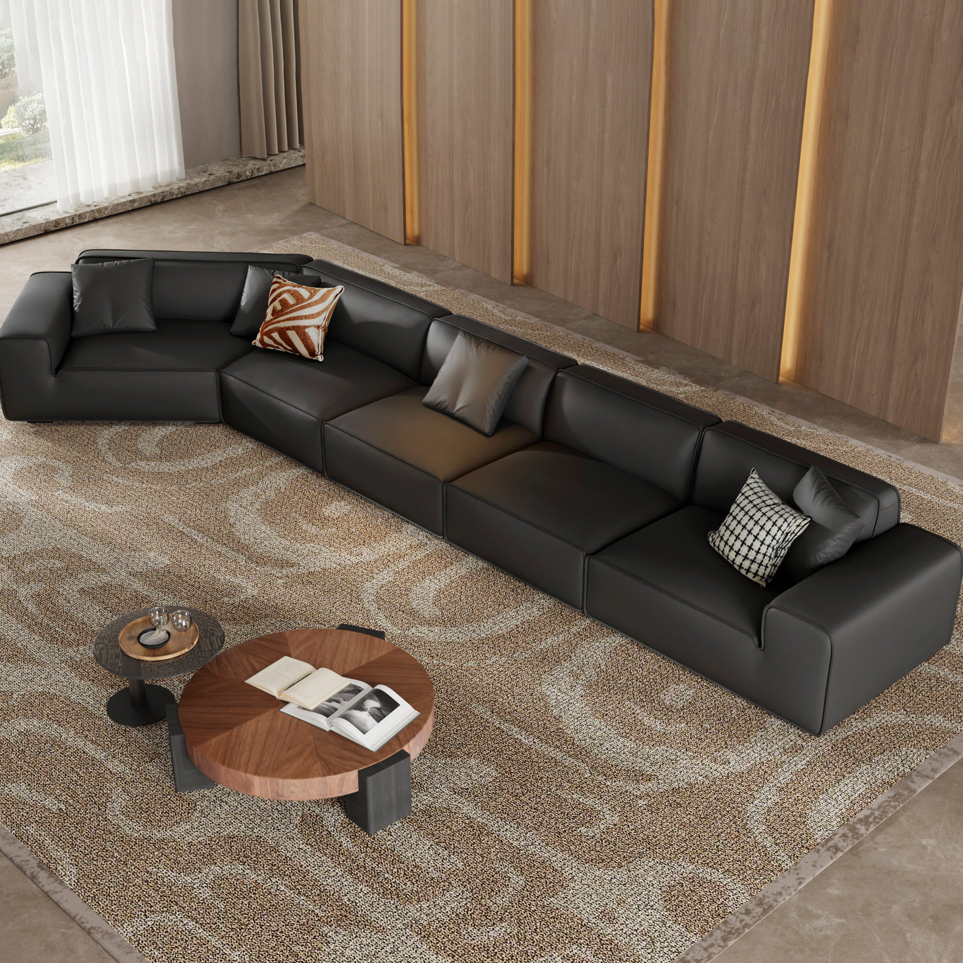 Domus Curved Sofa-Black