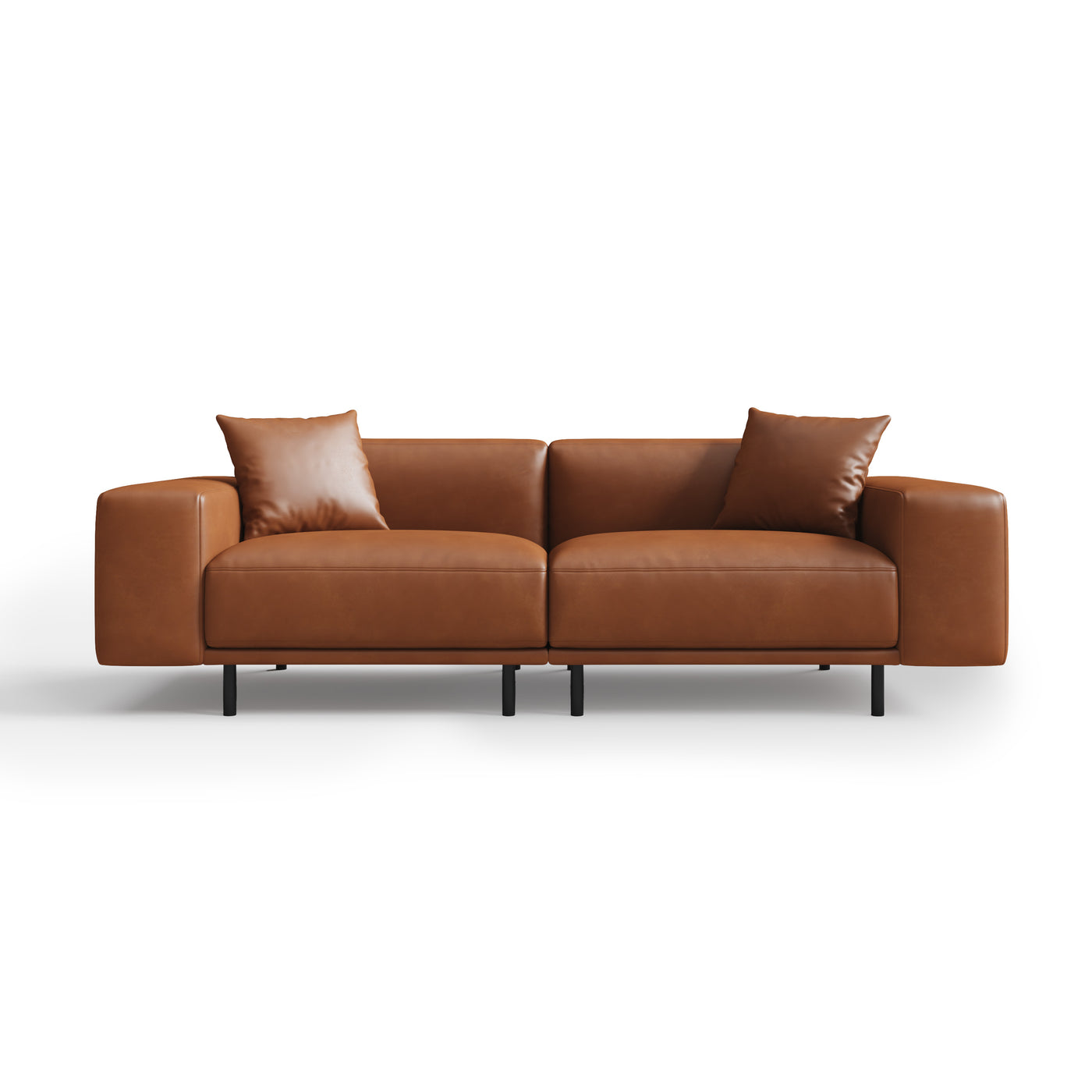 Noble Dark Gray Leather Sofa