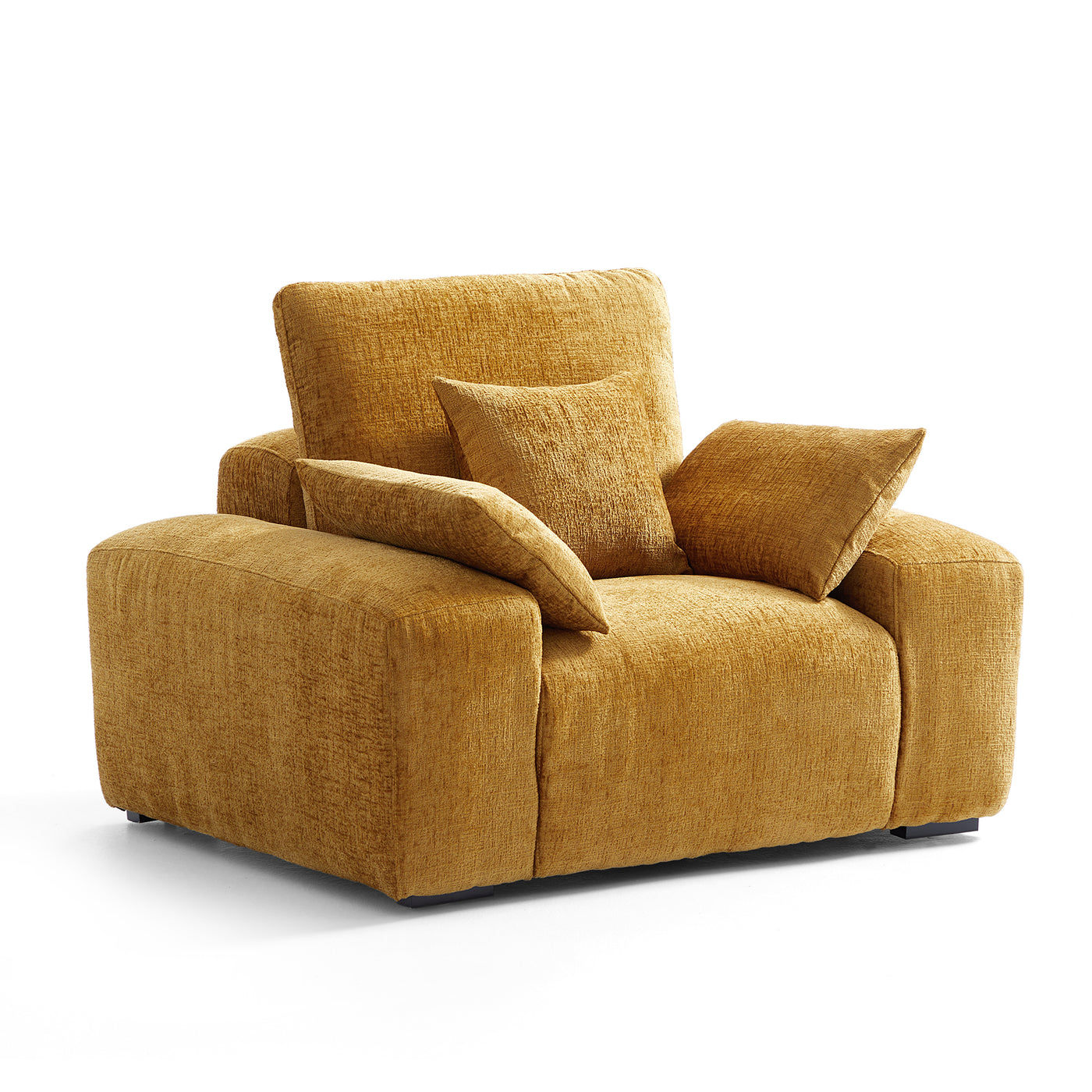 The Empress Beige Armchair-Yellow-45.3"