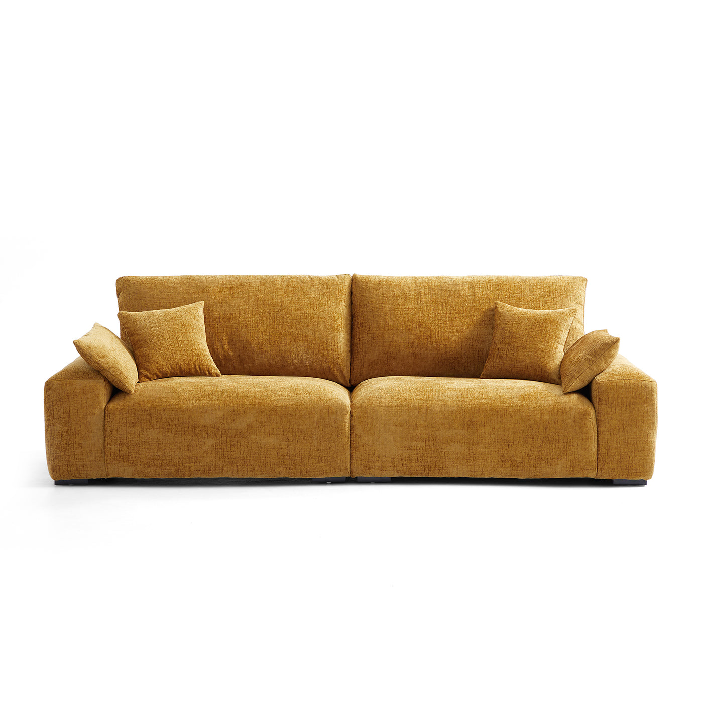 The Empress Beige Sofa-Yellow-106.3″