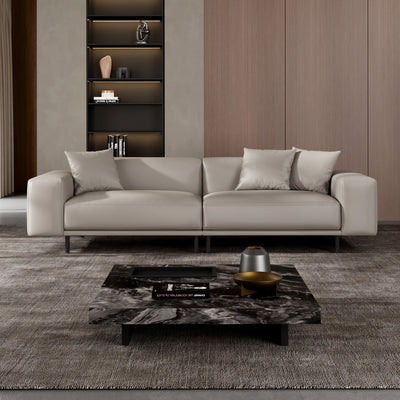 Noble Beige Leather Sofa
