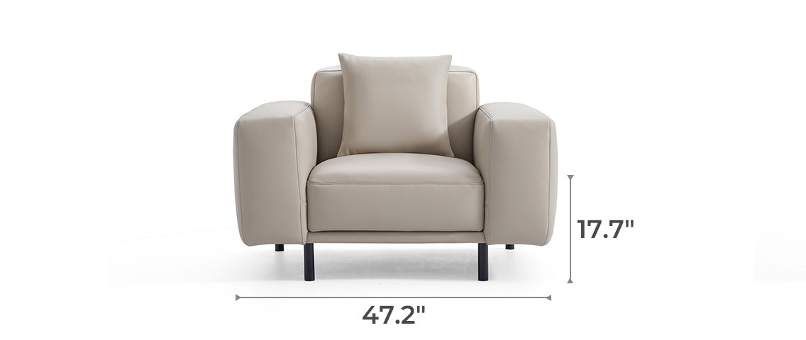 Noble Beige Leather Armchair