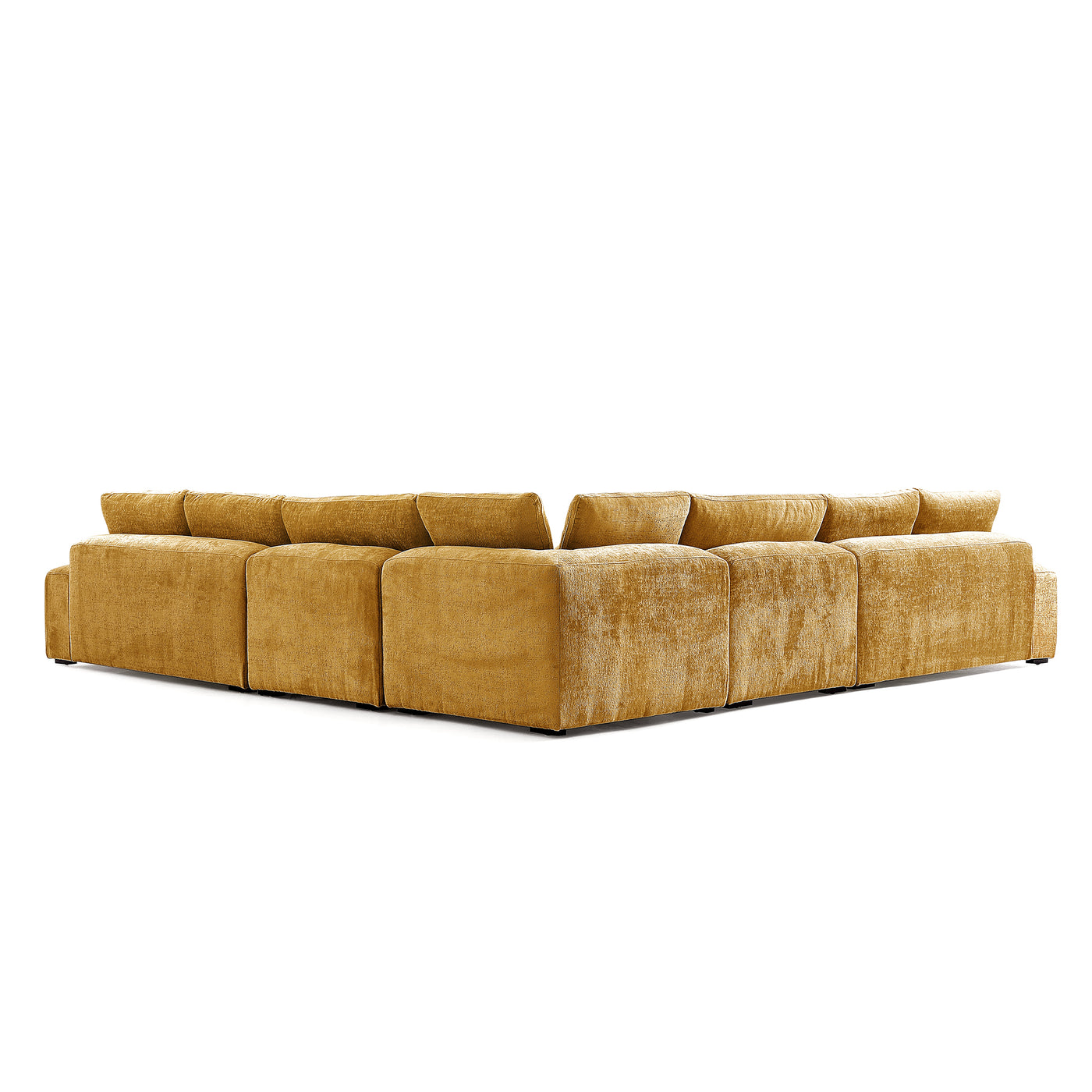 The Empress Yellow Corner Sectional Sofa-Yellow-144.9"