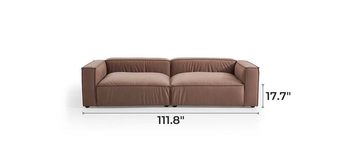 Luxury Minimalist Brown Fabric Daybed Sofa