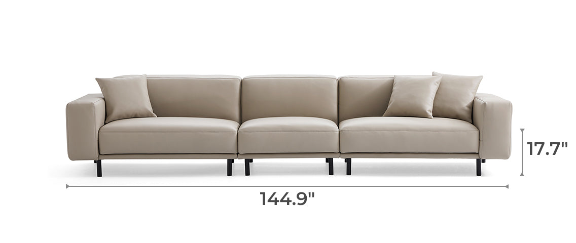 Noble Beige Leather Sofa