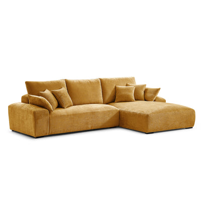 The Empress Gray Sectional-Yellow-115.4"-Facing Right