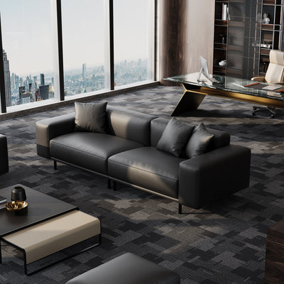 Noble Dark Gray Leather Sofa-Dark Gray