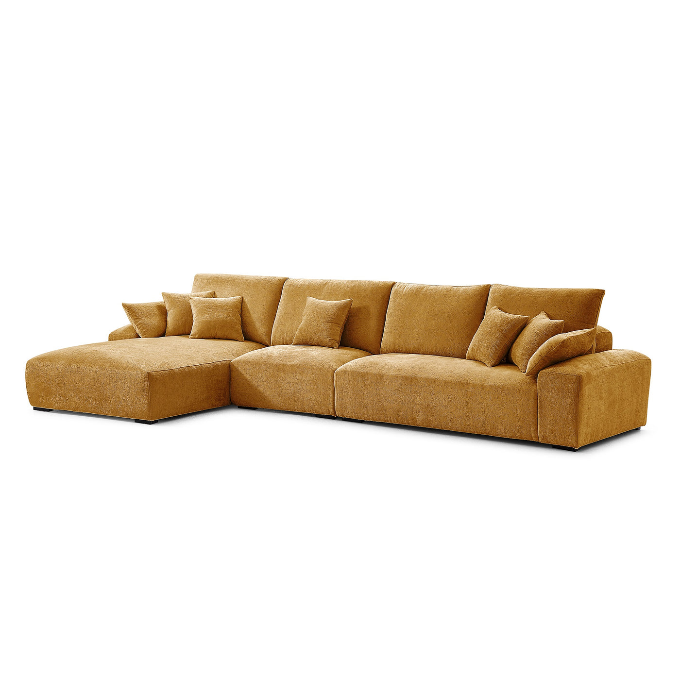 The Empress Yellow Sectional-Yellow-150.8″-Facing Left