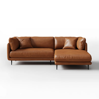 Vanilla Black Genuine Leather Sectional