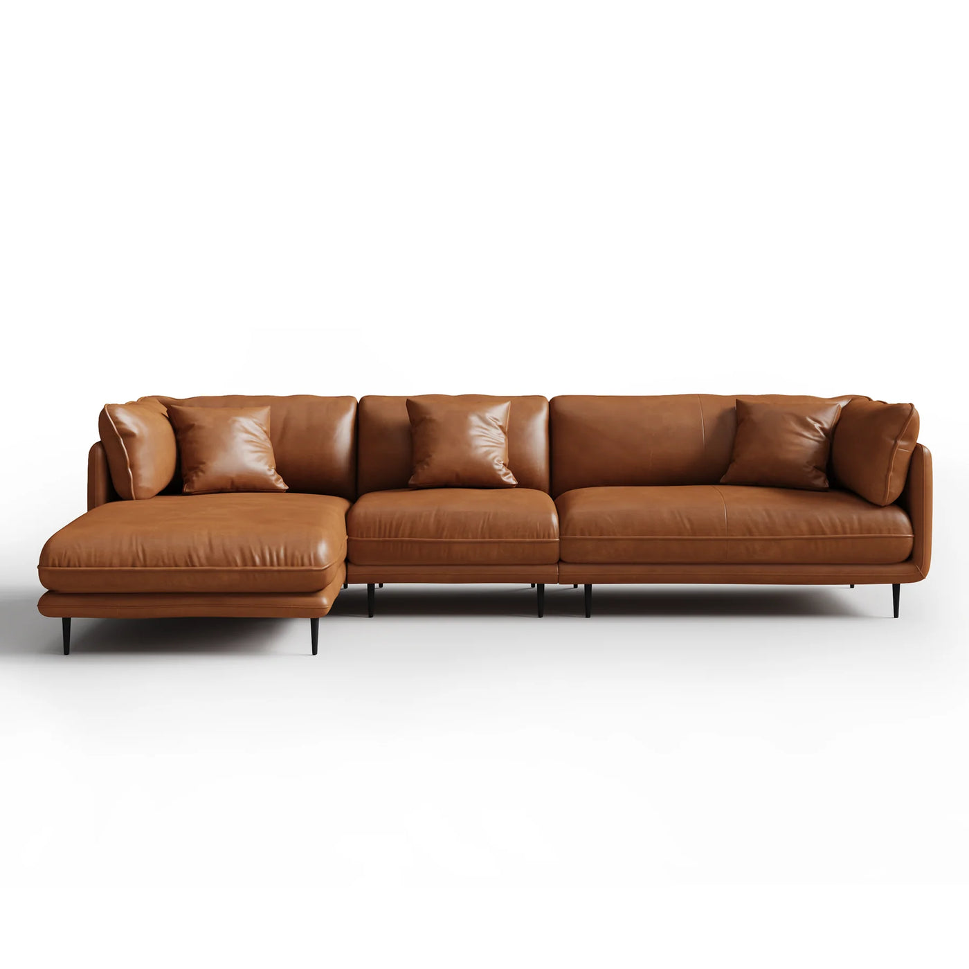 Vanilla Black Genuine Leather Sectional