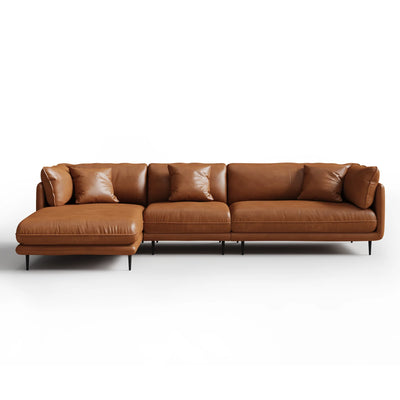 Vanilla Black Genuine Leather Sectional