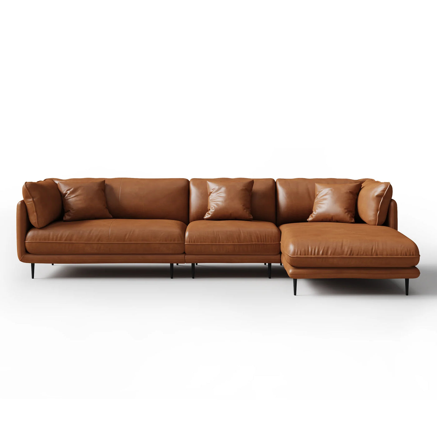 Vanilla Black Genuine Leather Sectional