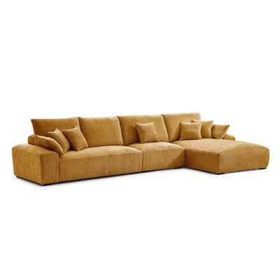 The Empress Gray Sectional-Yellow-150.8"-Facing Right