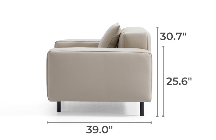 Noble Beige Leather Armchair