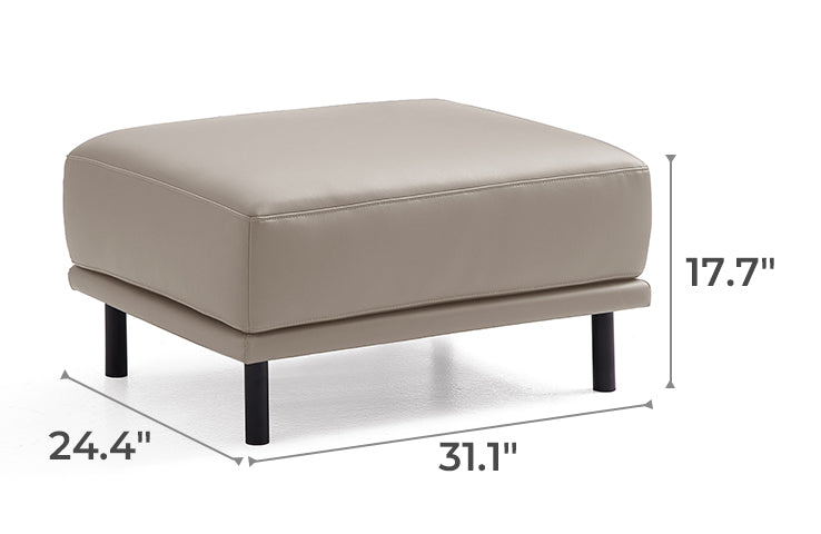 Noble Leather Sofa Ottoman-Beige