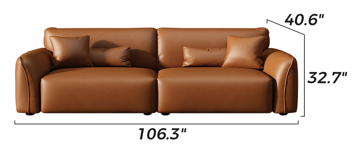 Milano Moda Minimalist Leather Sofa