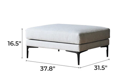 Bel Modern Gray Fabric Ottoman-Gray