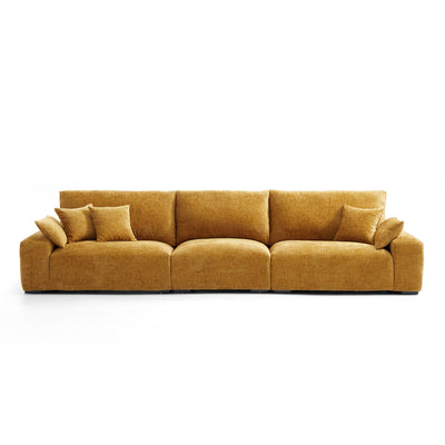 The Empress Beige Sofa-Yellow-141.7″