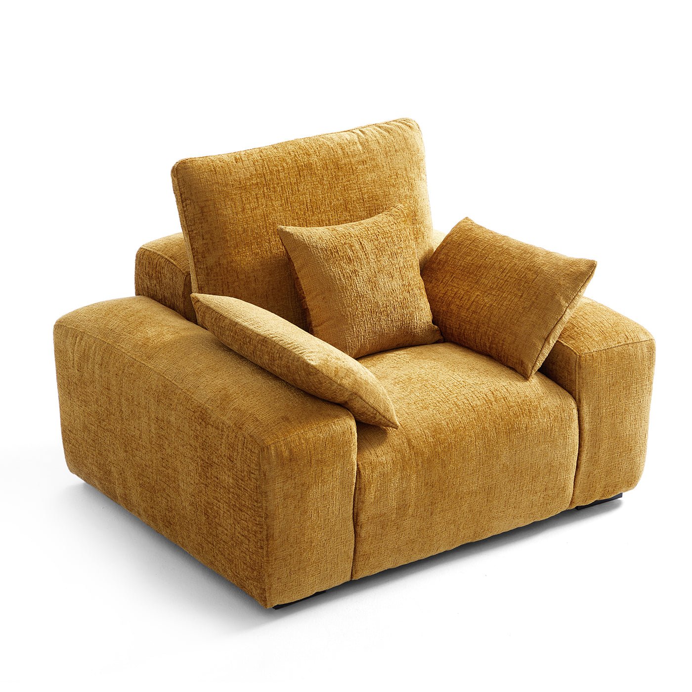 The Empress Beige Armchair-Yellow-45.3"