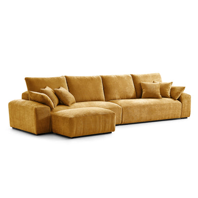 The Empress Yellow Sofa and Ottoman-Yellow-140.1"