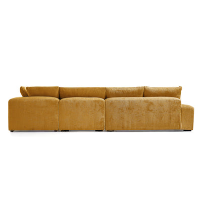 The Empress Yellow Corner Sectional Sofa-Yellow-144.9"