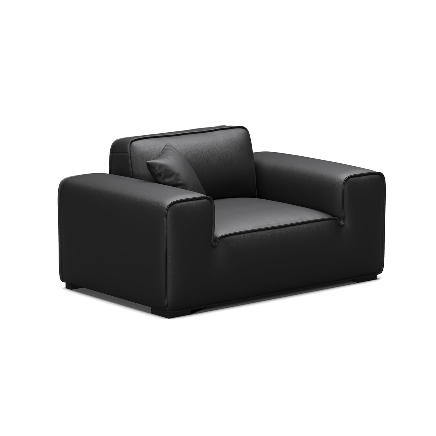 Domus Modular Black Leather Armchair-hidden