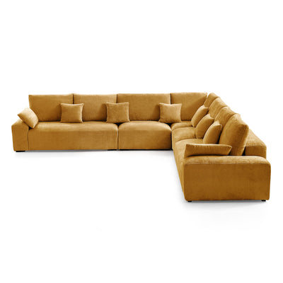 The Empress Yellow Corner Sectional Sofa-Yellow-144.9"