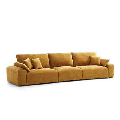 The Empress Beige Sofa-Yellow-141.7″